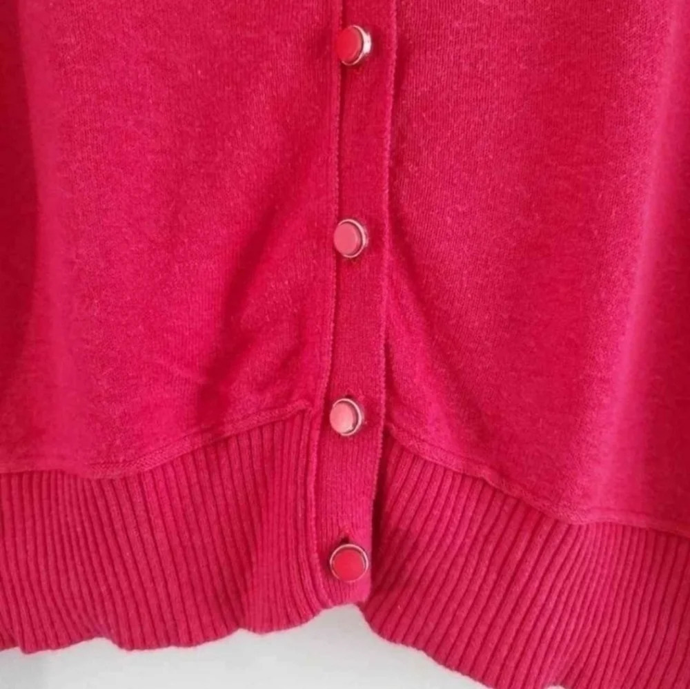 New York & Company Pink V-Neck Long Sleeve Button Down Cardigan Medium Sweater - Picture 4 of 9
